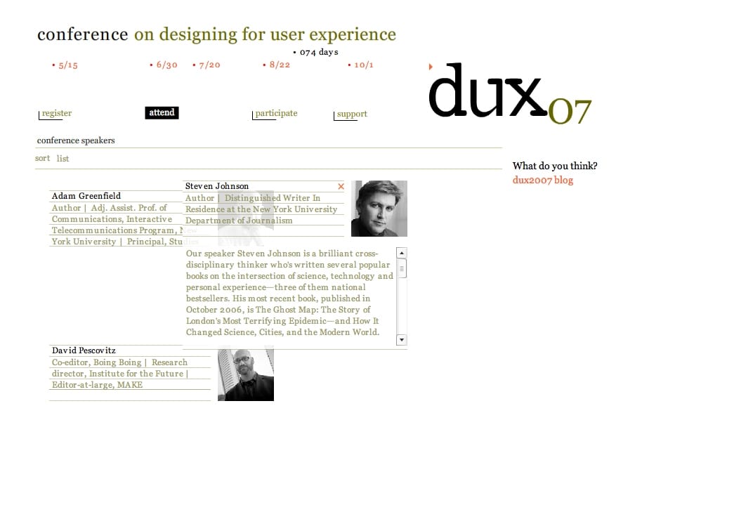 Designing for User Experience 2007 Conference (dux 07)